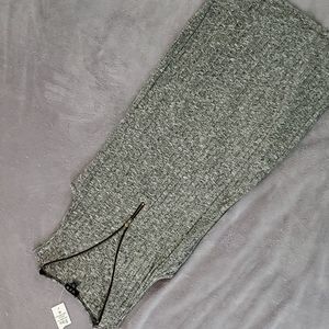 U2B zip gray knit mini dress